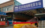 The Wuhan Huanan Wholesale Seafood Market, beleived to be the source of the coronavirus sits closed in Wuhan, China, Tuesday, Jan. 21, 2020.  (AP Photo/Dake Kang)