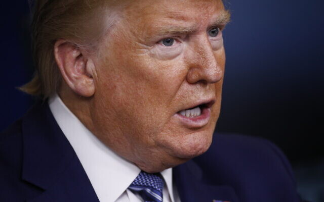 US President Donald Trump speaks during a coronavirus task force briefing at the White House, April 5, 2020, in Washington. (AP Photo/Patrick Semansky) US President Donald Trump speaks during a coronavirus task force briefing at the White House, April 5, 2020, in Washington. (AP Photo/Patrick Semansky)