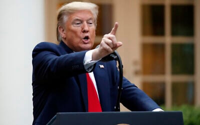US President Donald Trump speaks about the coronavirus in the Rose Garden of the White House, April 14, 2020, in Washington. (AP Photo/Alex Brandon) US President Donald Trump speaks about the coronavirus in the Rose Garden of the White House, April 14, 2020, in Washington. (AP Photo/Alex Brandon)