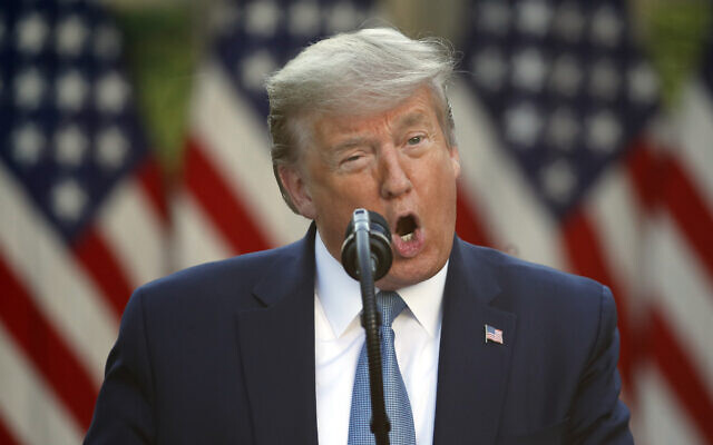 US President Donald Trump speaks about the coronavirus in the Rose Garden of the White House, Wednesday, April 15, 2020, in Washington. (AP Photo/Alex Brandon) US President Donald Trump speaks about the coronavirus in the Rose Garden of the White House, Wednesday, April 15, 2020, in Washington. (AP Photo/Alex Brandon)