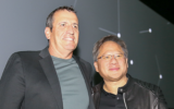 Eyal Waldman, founder and CEO of Mellanox, left, and Jensen Huang, founder and CEO of US gaming and computer graphics giant Nvidia (Nvidia)
