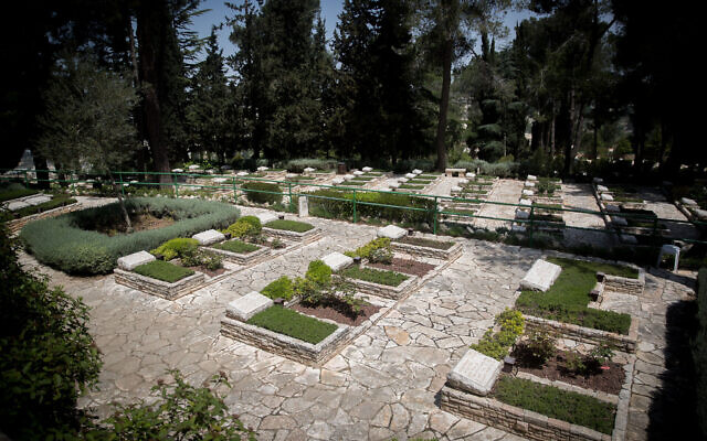 The national military cemetery on Mount Herzl in Jerusalem on April 20, 2020. (Yonatan Sindel/Flash90) The national military cemetery on Mount Herzl in Jerusalem on April 20, 2020. (Yonatan Sindel/Flash90)
