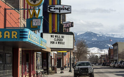 Livingston, Montana, seen here on March 30, 2020, was still under a stay-at-home order when anti-Semitic flyers were discovered in the town. (William Campbell-Corbis via Getty Images via JTA)
