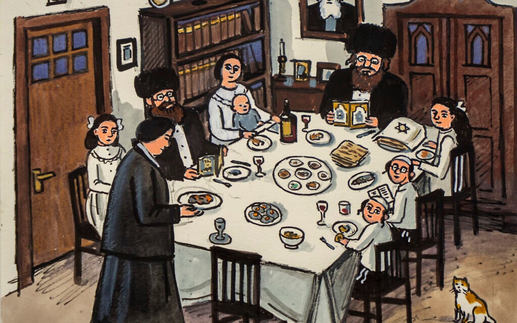 Illustrative: Passover Seder by Zoya Cherkassky (Courtesy of the artist)
