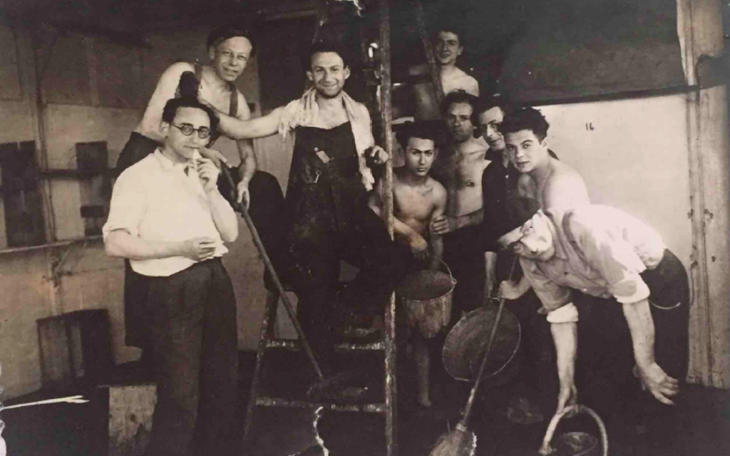 Jacques Glass (far left) with other prisoners at Pithivier in 1942. (Courtesy of Hadley Freeman)