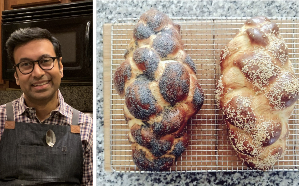 Sudeep Agarwala is a yeast scientist and challah enthusiast whose guidance for home bakers has taken off online. (Courtesy of Agarwala/ via JTA) Sudeep Agarwala is a yeast scientist and challah enthusiast whose guidance for home bakers has taken off online. (Courtesy of Agarwala/ via JTA)