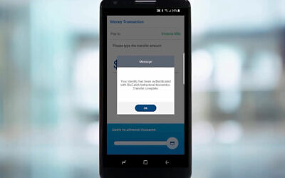 Illustrative image of BioCatch software in use on a phone. (YouTube screenshot)