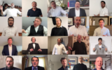 The 19 cantors who gathered together to sing 'Avinu Shebashamayim,' the liturgical anthem for peace in Israel, in honor of Israel's 72nd birthday, April 29, 2020 (Courtesy JVocals)
