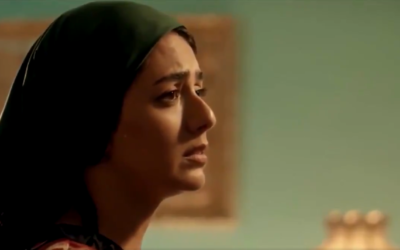 A Jewish character speaking a Hebrew monologue in Saudi Ramadan production 'Umm Haroun' about Kuwaiti Jews, in an episode broadcast April 24, 2020, on the MBC network. (Screenshot: Twitter)