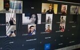 Participants logged onto a Holocaust Remembrance Day event organized by the "Together - Vouch for Each Other" group on April 20, 2020. (Courtesy)