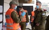 IDF Chief of Staff Aviv Kohavi visits the city of Bnei Brak in central Israel, which is largely closed off from the rest of the country due to a coronavirus outbreak, on April 5, 2020. (Israel Defense Forces)