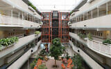 The atrium at the Beth Shalom nursing home in Amsterdam, which has been Dutch Jewry’s hardest-hit institution from the coronavirus. (Courtesy of BOP architecten via JTA)