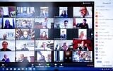 A screen grab shared by British Prime Minister Boris Johnson of a cabinet meeting held over the Zoom app (Twitter)