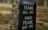 A memorial stone for the young diarist Anne Frank and her sister, Margot, on the grounds of the former concentration camp Bergen-Belsen. (AFP)