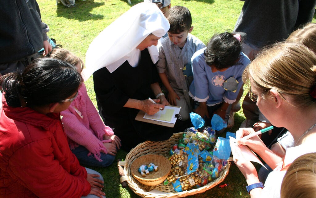Children gather eggs on Easter in the Arab town of Abu Ghosh outside Jerusalem. (Shmuel Bar-Am)