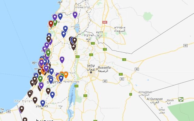 Screenshot of the The Doing Good Map section for Israel, showing good deeds being carried out all over the country. Screenshot of the The Doing Good Map section for Israel, showing good deeds being carried out all over the country.