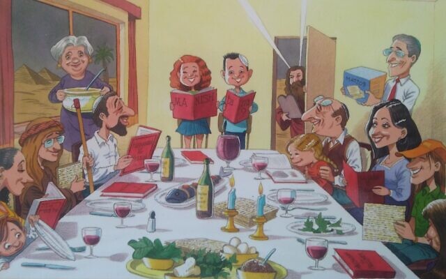 From the cover of 'A Night to Remember: The Haggadah of Contemporary Voices,' by Mishael Zion and Noam Zion. (Anne Gordon/The Times of Israel)