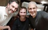 Gabi Arnovitz (center) with David Suraqui  (L) and Uriel Shuraki. (Courtesy)