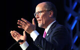 Democratic National Committee Chairman Tom Perez speaks in North Carolina before Super Tuesday, February 29, 2020. (Joe Raedle/Getty Images via JTA)