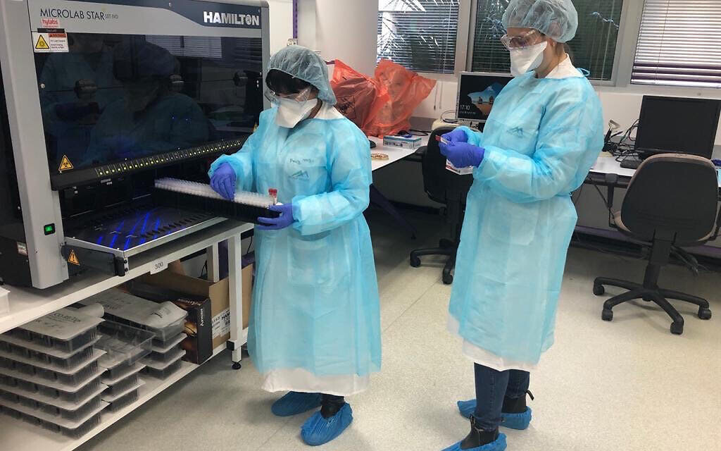 A coronavirus test being performed. (Health Ministry)