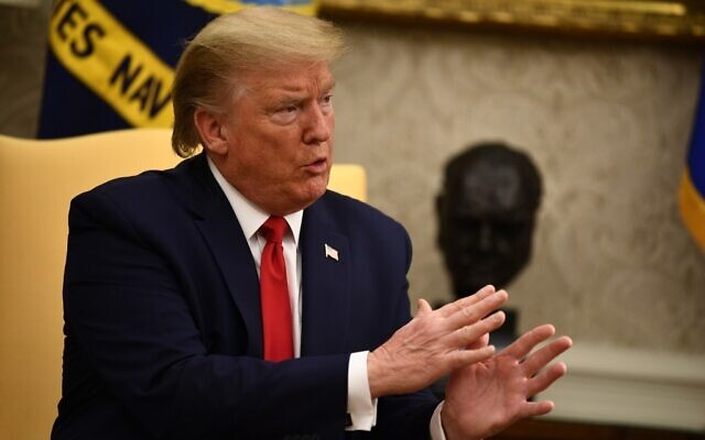 US President Donald Trump speaks during a meeting with Texas Governor Greg Abbott on May 7, 2020, in the Oval Office of the White House, in Washington, DC. (Brendan Smialowski / AFP) US President Donald Trump speaks during a meeting with Texas Governor Greg Abbott on May 7, 2020, in the Oval Office of the White House, in Washington, DC. (Brendan Smialowski / AFP)