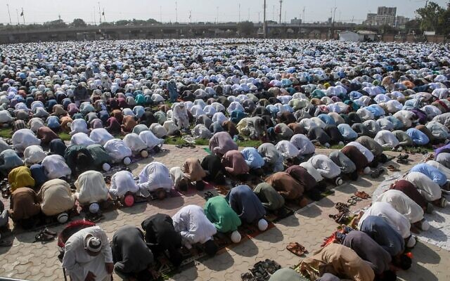 Illustrative: Muslims offer Eid al-Fitr prayers at a ground in Karachi on May 24, 2020 ( Asif HASSAN / AFP)