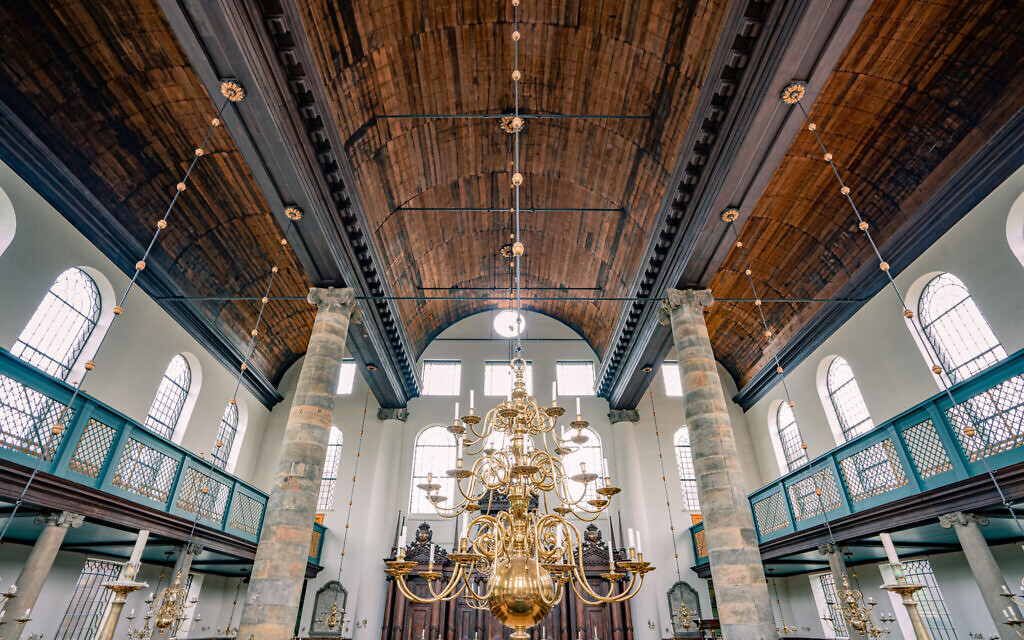A view inside the Portuguese Synagogue in Amsterdam, which is part of the city's Jewish Cultural Quarter. (Bas de Brouwer/via JTA)