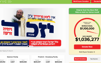 A campaign for coronavirus victim Lipa Friedrich on the website Dryveup.com has already raised over $1 million. (Screenshot/ via JTA)