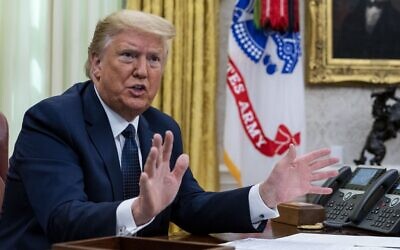 US President Donald Trump speaks in the Oval Office on May 28, 2020 in Washington, DC (Doug Mills-Pool/Getty Images/AFP)