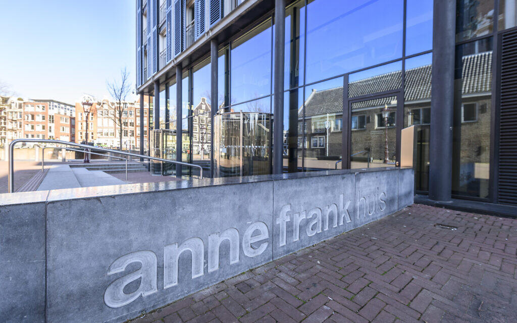 A view outside the closed Anne Frank House Museum in Amsterdam, March 31, 2020. (Sjoerd van der Wal/Getty Images/via JTA)