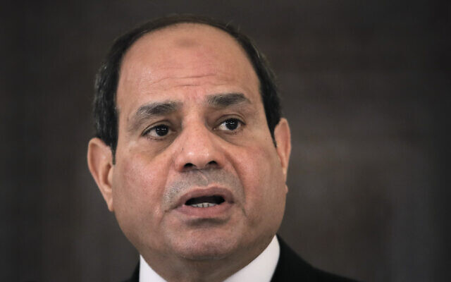 Egyptian President Abdel Fattah el-Sisi speaks during a press conference in Bucharest, Romania, June 19, 2019. (AP Photo/Vadim Ghirda, File) Egyptian President Abdel Fattah el-Sisi speaks during a press conference in Bucharest, Romania, June 19, 2019. (AP Photo/Vadim Ghirda, File)