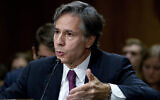 Then deputy secretary of state Antony Blinken testifies on Capitol Hill in Washington, September 29, 2016, before the Senate Foreign Relations Committee hearing on Syria. (AP Photo/ Jose Luis Magana)