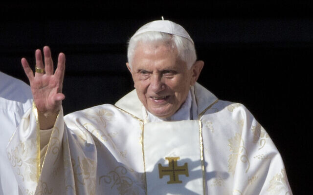 Pope emeritus Benedict XVI arrives in St. Peter's Square at the Vatican, October 19, 2014. (Andrew Medichini/AP) Pope emeritus Benedict XVI arrives in St. Peter's Square at the Vatican, October 19, 2014. (Andrew Medichini/AP)