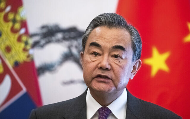 Chinese Foreign Minister Wang Yi in Beijing, February 26, 2020. (Roman Pilipey/Pool Photo via AP) Chinese Foreign Minister Wang Yi in Beijing, February 26, 2020. (Roman Pilipey/Pool Photo via AP)