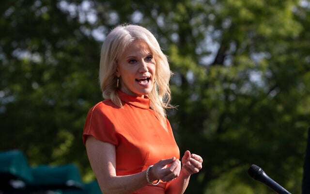 Counselor to the President Kellyanne Conway speaks with reporters at the White House on May 15, 2020, in Washington. (AP Photo/Alex Brandon) Counselor to the President Kellyanne Conway speaks with reporters at the White House on May 15, 2020, in Washington. (AP Photo/Alex Brandon)