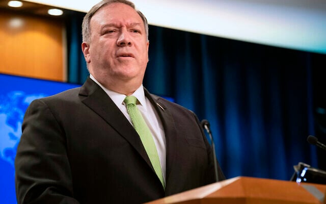 Secretary of State Mike Pompeo speaks during a press briefing at the State Department, May 20, 2020. (Nicholas Kamm/Pool Photo via AP) Secretary of State Mike Pompeo speaks during a press briefing at the State Department, May 20, 2020. (Nicholas Kamm/Pool Photo via AP)