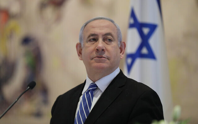 Prime Minister Benjamin Netanyahu attends the first Cabinet meeting of the new government in the Knesset, on May 24, 2020. (Abir Sultan/Pool Photo via AP) Prime Minister Benjamin Netanyahu attends the first Cabinet meeting of the new government in the Knesset, on May 24, 2020. (Abir Sultan/Pool Photo via AP)