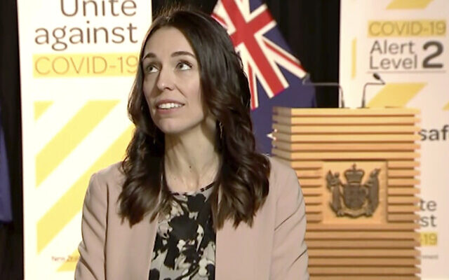 In this image made from video, New Zealand Prime Minister Jacinda Ardern looks up when an earthquake struck during a live television interview in Wellington, New Zealand, May 25, 2020 (Newshub via AP) In this image made from video, New Zealand Prime Minister Jacinda Ardern looks up when an earthquake struck during a live television interview in Wellington, New Zealand, May 25, 2020 (Newshub via AP)