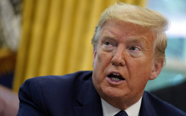 President Donald Trump speaks as he receives a briefing on the 2020 hurricane season in the Oval Office of the White House, Thursday, May 28, 2020, in Washington. (AP Photo/Evan Vucci) President Donald Trump speaks as he receives a briefing on the 2020 hurricane season in the Oval Office of the White House, Thursday, May 28, 2020, in Washington. (AP Photo/Evan Vucci)