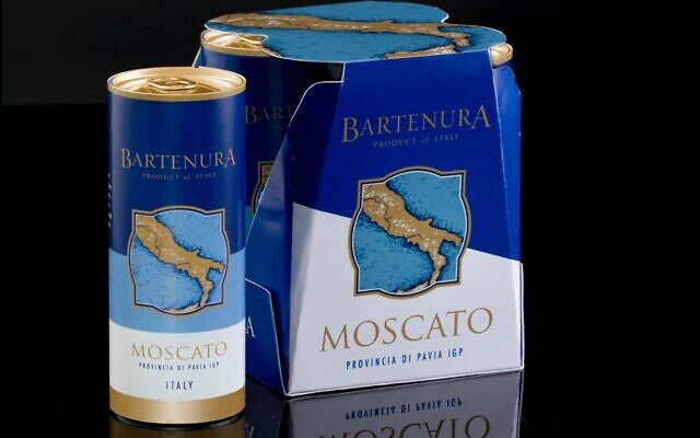 Bartenura Moscato wine in a can (Courtesy from JTA)