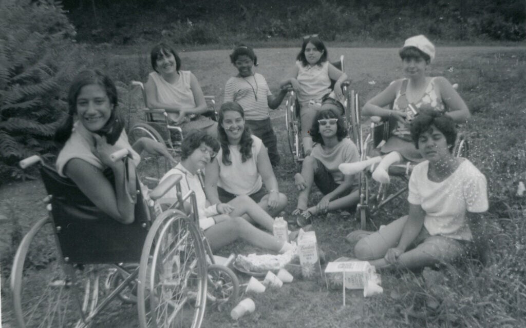 Denise Sherer Jacobson (left) and friends at Camp Jened (Courtesy of Denise Sherer Jacobson)