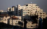 The entrance to the East Jerusalem neighborhood of Issawiya, November 5, 2019. (Yonatan Sindel/Flash90)