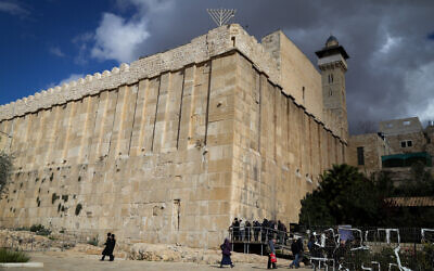 The Tomb of the Patriarchs in the West Bank city of Hebron, on December 30, 2019. (Gershon Elinson/Flash90)
