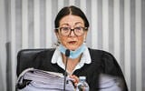 Supreme Court Chief Justice Esther Hayut at the court in Jerusalem on May 4, 2020. (Oren Ben Hakoon/Pool)