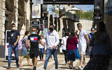 People walk and shop at the Mamilla Mall near Jerusalem's Old City on May 4, 2020. (Olivier Fitoussi/Flash90)