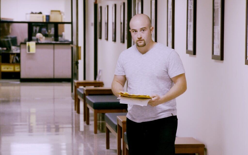 Sasha Joseph Neulinger visits the Montgomery Country courthouse in Pennsylvania where the trials against his abusers took place. (Step 1 Films)