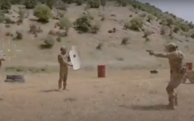 Screen capture from video of members of the Hezbollah terror group's Radwan Unit in training. (YouTube) Screen capture from video of members of the Hezbollah terror group's Radwan Unit in training. (YouTube)