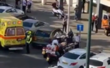 The scene of a fatal stabbing at a hair salon in Bat Yam, May 10, 2020. (Screenshot: Twitter)