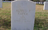 One of the graves at the Fort Sam Houston National Cemetery that bears a swastika. (Michael Field/Wikimedia Commons via JTA)