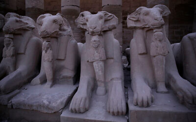 A row of sphinxes with rams heads at the ruins of the Karnak Temple in Luxor, Egypt, November 30, 2014. (AP/Hassan Ammar) A row of sphinxes with rams heads at the ruins of the Karnak Temple in Luxor, Egypt, November 30, 2014. (AP/Hassan Ammar)